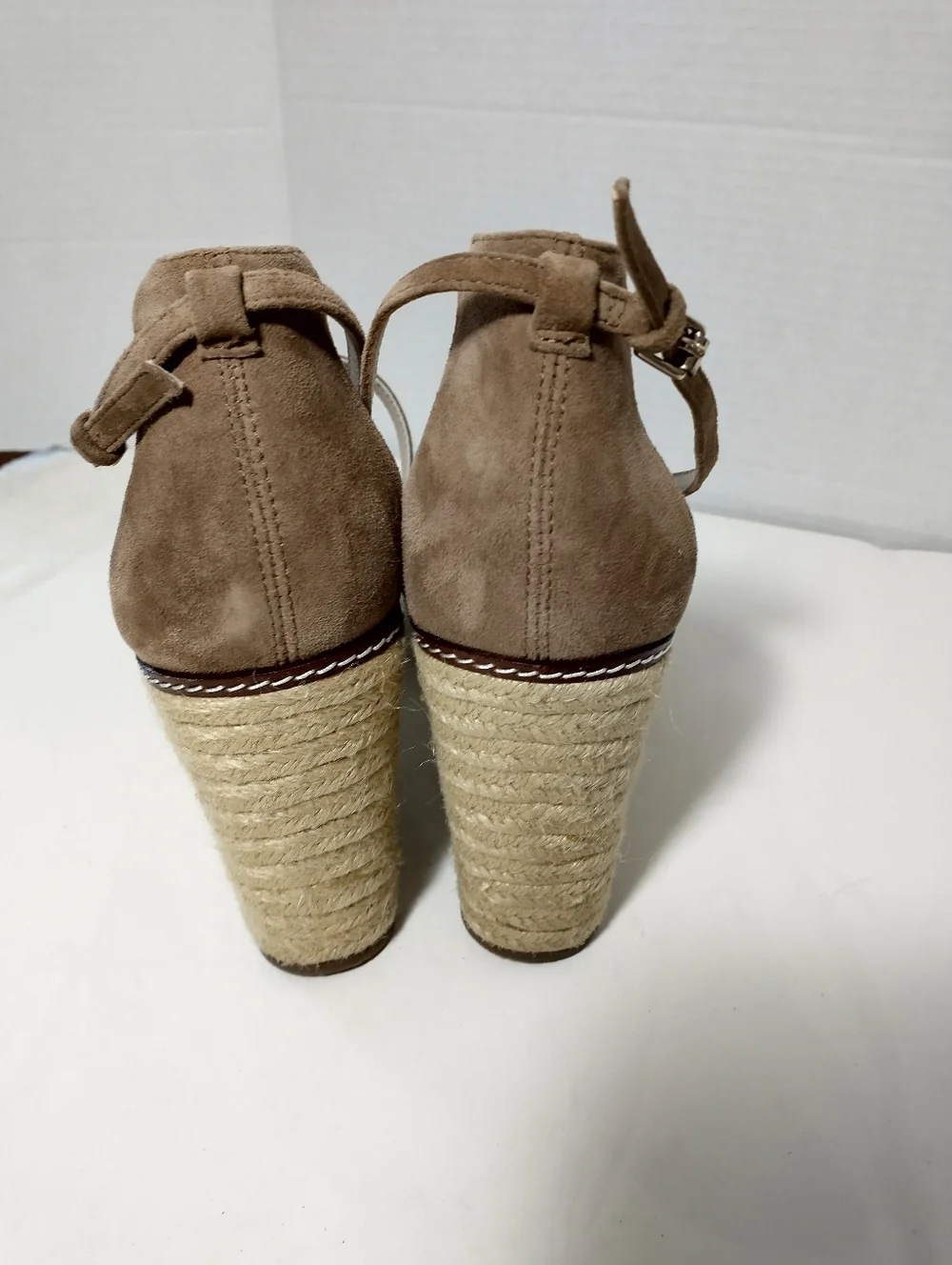 Boden Women's Strappy Suede Espadrille Wedge‎ Taupe Size 10.5, UK 42
